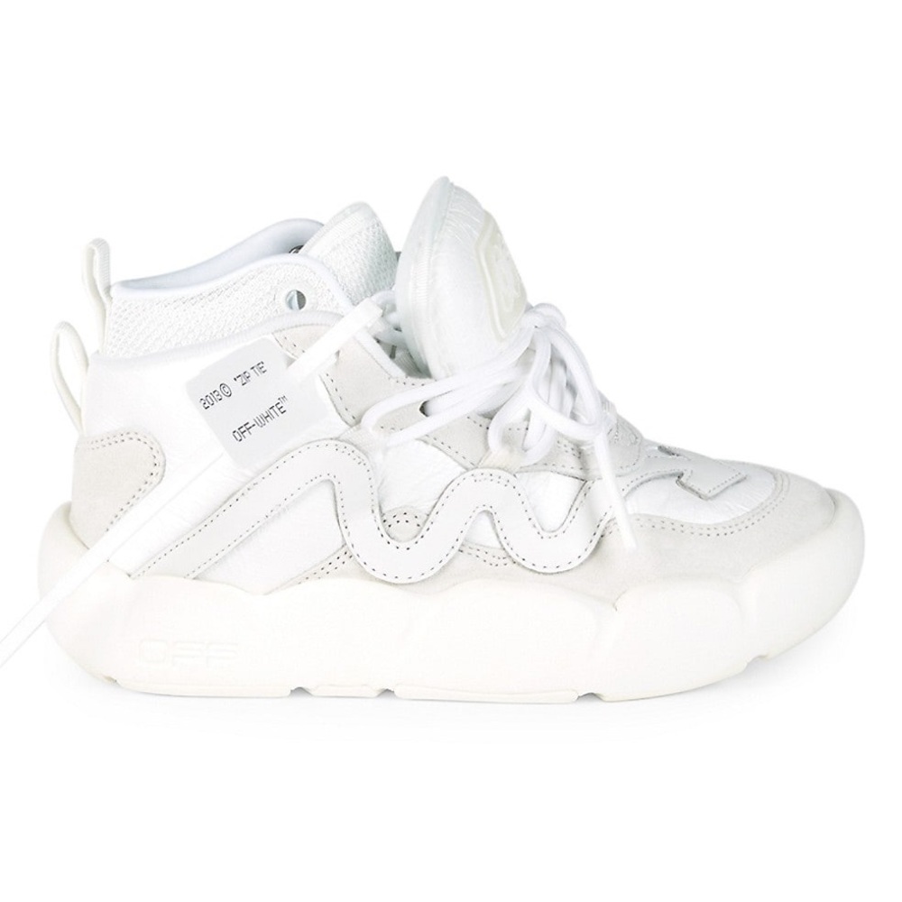 OFF WHITE Optic Chlorine leather and suede sneaker
